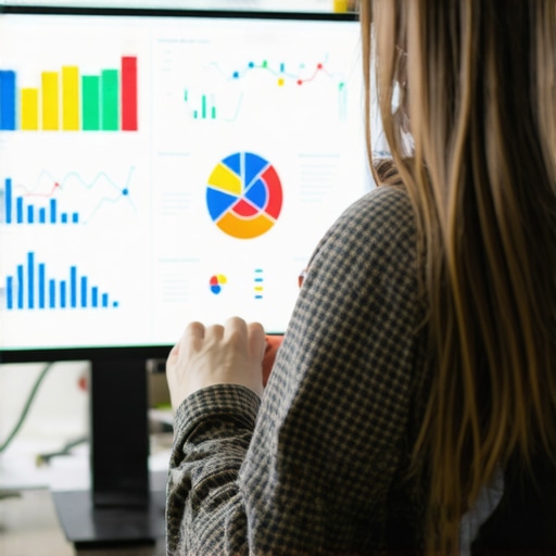 Person examining SEO analytics on a laptop with charts and graphs, representing SEO maintenance.