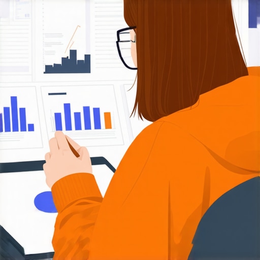 Person som använder dator för att övervaka SEO-prestanda