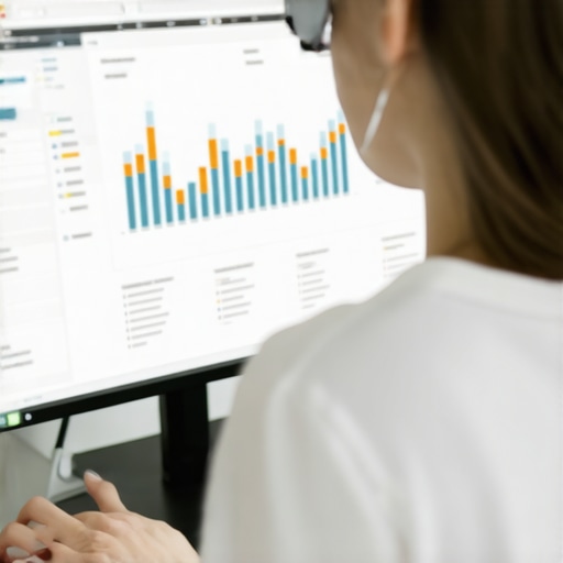 Person working on SEO strategy with charts and keywords on a laptop.