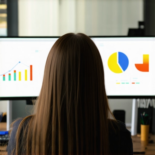 Person reviewing SEO analytics on computer screens with graphs and reports