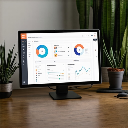 Person analyzing SEO data on a computer in an office setting, illustrating strategic planning.