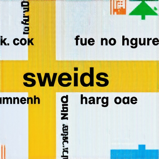 A computer screen displaying Swedish keywords with Swedish cultural symbols in the background.