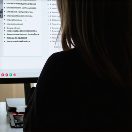 A professional analyzing SEO analytics on a laptop showing Swedish keywords and charts.