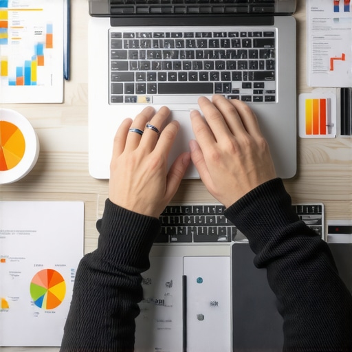 Person analyzing Swedish SEO metrics and keywords on a laptop.